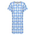 thumbnail image 4 of Heel Glitter Argyle Women Nightgown Sleepwear Short Sleeves For Vacations Travels Nightgowns Women's Pajamas, 4 of 7