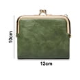 thumbnail image 2 of Cartera para mujer pequeña Rfid para mujer, monedero vintage de cuero plegable compacto con cremallera y cierre de beso, 2 of 6