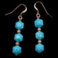 thumbnail image 3 of Unique Natural USA Turquoise 14K Rose Gold Filled Earrings | 1 3/4" Long |, 3 of 10