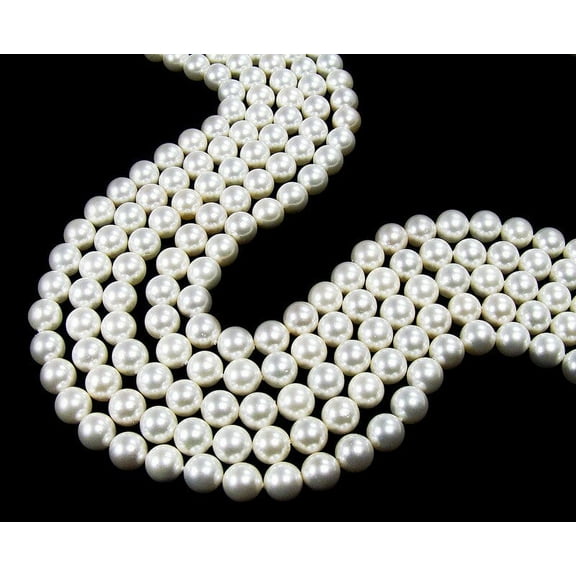 10mm 16" Strand White Shell Pearl Round Beads Genuine Gemstone Natural Jewelry Making