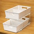 thumbnail image 4 of Simple Houseware 2 Tier Bathroom Organizer Tray Pull-Out Sliding Drawer/Under-Sink Storage, White, 4 of 9