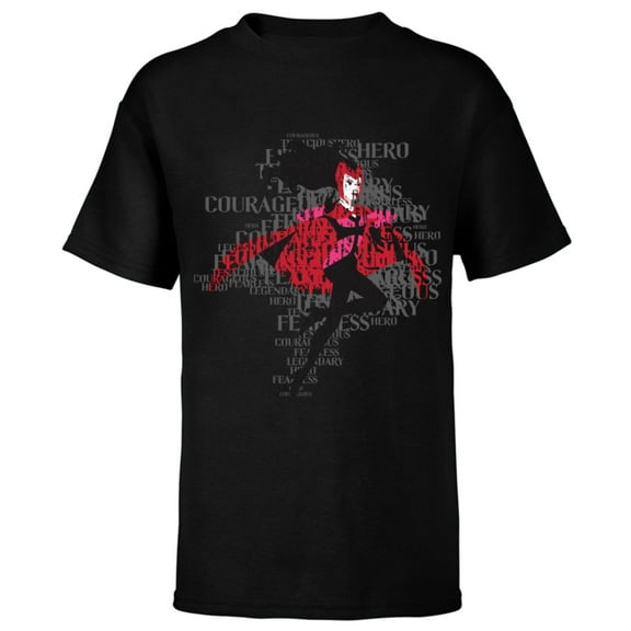 Marvel Scarlet Witch Empowering Words - Short Sleeve T-Shirt for Kids - Customized-Black