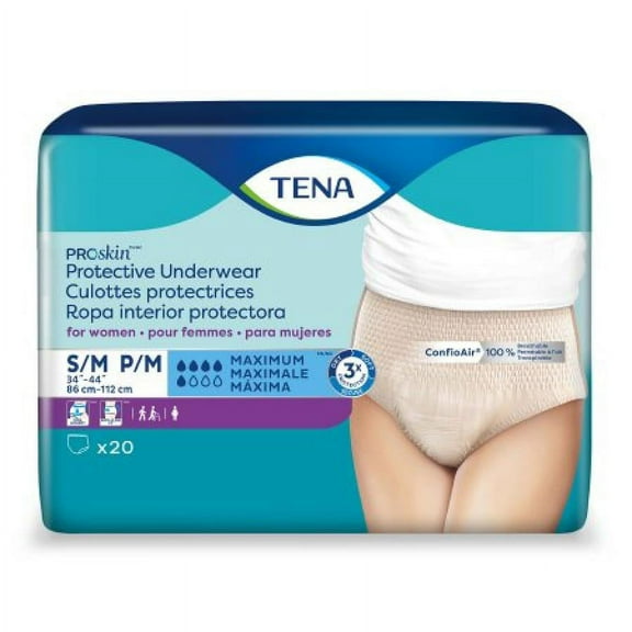 TENA ProSkin Protective Underwear, Moderate Absorbency, Small/Medium, 20 Count