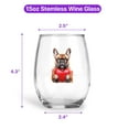 thumbnail image 5 of Happy Valentine's Day French Bulldog Brings Love Heart 15oz Stemless Wine Glass Mug Dog Lover Gifts Wine Glasses Cup - 02028, 5 of 5
