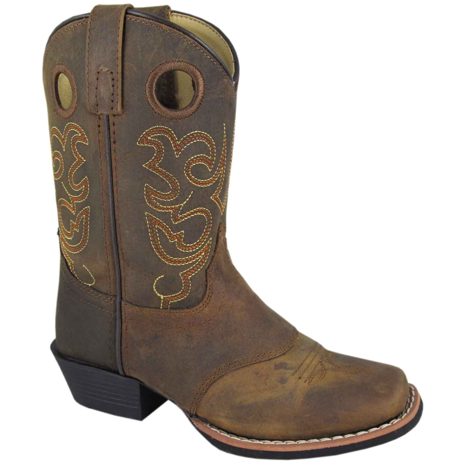 Smoky Mountain Girls Floralie Western Boot Square Toe Brown 5.5 D 