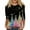 Multicolor, variant on WTOBBY Women's Casual Round Neck 3/4 Sleeve Loose Printed T-Shirt with Christmas Elements, Ladies Holiday Theme Top for Everyday Fashion, Comfortable Wear Blouse,Black L