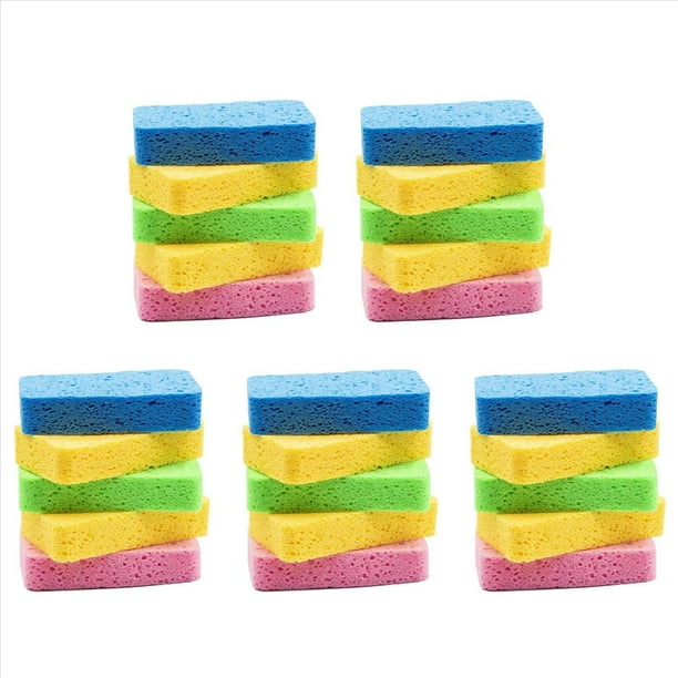 Esponjas Grandes de Celulosa, Esponjas de Cocina para Platos, Esponjas para Fregar, Esponja para Fregar Platos Que No Raya para Utensilios de Cocina 25 Piezas