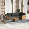 thumbnail image 1 of vidaXL 7 Piece Garden Sofa Set with Cushions Grey Poly Rattan, 1 of 5