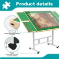 thumbnail image 3 of Adjustable Jigsaw Puzzle Table with Cover & Drawers, 1500-Piece Capacity, 34×26in Puzzle Board with Legs & Height Adjustment,White, 3 of 9