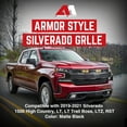 thumbnail image 2 of American Modified Grille d'Armure pour Chevy Silverado 1500 2019-2021, Noir Mat, 2 of 12