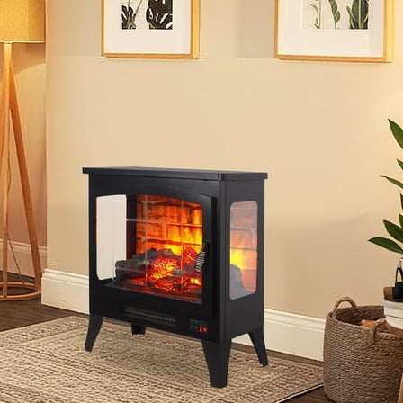 CQSXDA 21 Inch Modern Freestanding Electric Fireplace Stove With 3D Flame Effect And Remote Control Ideal For Home Heating