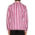 thumbnail image 3 of INSPIRE CHIC Men's Suit Striped Single Breasted Slim Fit Casual Vertical Stripes Blazer M Red White, 3 of 5