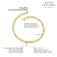 thumbnail image 2 of London Fine Jewelry 14k Gold Cuban Link Bracelets with 0.07 CTW Diamond, Round Cut Bezel Setting Diamond of H-I Color and SI1-SI2 Clarity, 3mm Gold Bracelet for Men and Women with Lobster Lock, 2 of 5