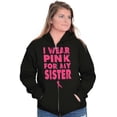 thumbnail image 5 of Wear Pink For My Sister Breast Cancer Zip Up Hoodie Men's Women's Brisco Brands S, 5 of 6