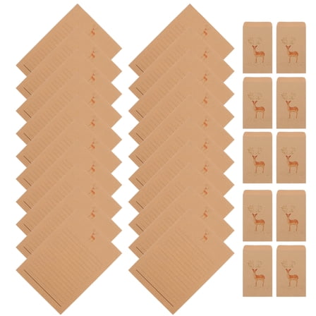 LOLIPPYY Vintage Kraft Paper Envelope and Lined Stationery Set with for Holiday Cards, Brown, 30 Pieces