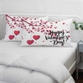 thumbnail image 3 of Happy Valentines Day Pillow Covers, Linen Long Throw Pillow Case, Red Love Branches Spring Holiday Pillow Protector Decorative Cushion Cover for Living Room/Bedroom 20" x 36", 3 of 8
