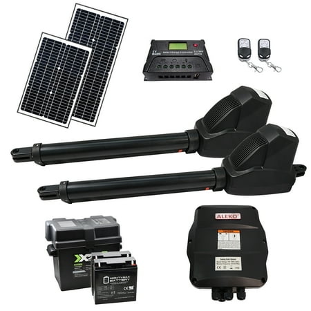 ALEKO Solar Powered Kit Swing Gate Operator for Dual Gates up to 1760 lb