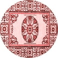 thumbnail image 1 of Ahgly Company Machine Washable Indoor Round Oriental Red Modern Area Rugs, 4' Round, 1 of 4
