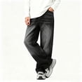 thumbnail image 4 of Edvintorg Boys Jeans Streetwear Casual Elastic Waist Long Straight Leg Denim Pants Trousers with Pockets Teen Boy Clothes Size 7-15, 4 of 8