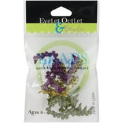 Eyelet Outlet Shape Brads 12/Pkg-Butterfly Corner, Pk 3, Eyelet Outlet
