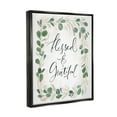 thumbnail image 3 of Stupell Industries Blessed & Grateful Botanical Eucalyptus Border Calligraphy Graphic Art Jet Black Floating Framed Canvas Print Wall Art, Design by Caverly Smith, 3 of 5