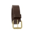 thumbnail image 2 of 1-1/2 in. US Steer Hide Leather Pebble Grain Men's Belt with Antique Brass Finish Roller Buckle- Brown, 2 of 2