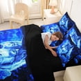 thumbnail image 4 of Erosebridal Wild Wolf Bedding Comforter Set, Blue Rose Floral Queen Bedding Sets, Black Reversible, 7 Pieces, 4 of 6