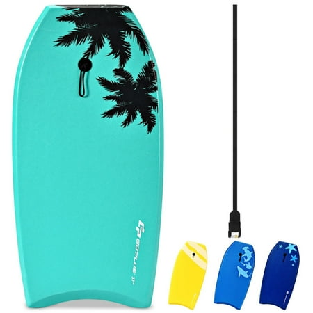 Spaco 33 Inch/37 Inch/41 Inch Lightweight Super Surfing Bodyboard Performance Fish Soft Top Surfboard for Kids and Adult