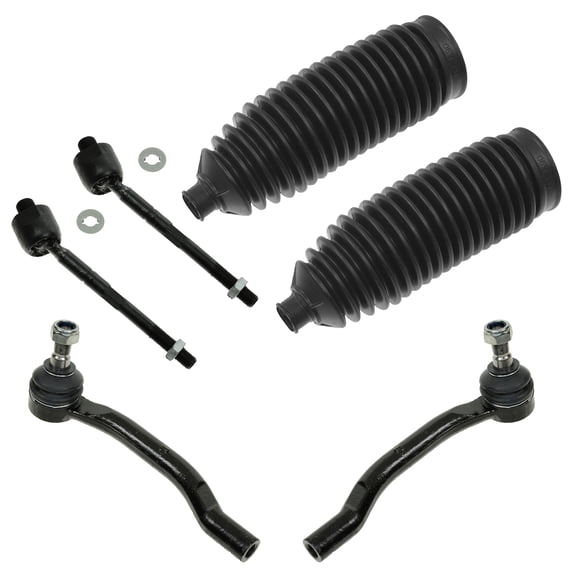 Front Steering Kit Set of 6 Bellow Boots Inner & Outer Tie Rods for Honda Acura Fits select: 2003-2008 HONDA PILOT, 2001-2006 ACURA MDX