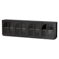 thumbnail image 4 of EYYTHUNG Arched Storage Cabinet, Modern Sideboard Buffet, Accent Display with Acrylic Door, Black Oak, 4 of 6