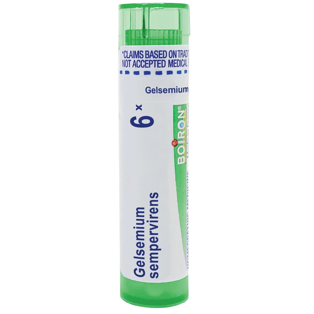 Boiron Gelsemium Sempervirens 6X, Homeopathic Medicine for Apprehension With Trembling, Headaches, 80 Pellets
