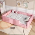 thumbnail image 3 of Euroco Upholstered Twin Size Platform Bed,Floor Daybed with USB Charging Station for Kids and Toddler, 3 of 10