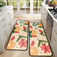 thumbnail image 4 of Kitchen Rugs Sets Of 2,Oranges Flowers Beige Pattern Anti Fatigue Kitchen Mat Rugs Non Slip Washable,Decorative Kitchen Floor Mats for Kitchen,Sink,Laundry,17"x47"+17"x47", 4 of 5