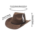 thumbnail image 3 of SGMVNU Cowboy Hats for Men Small Brim Felts Crushable Outback Hat with Belt Strap Parties Western , Green, One Size, 3 of 4