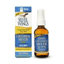 Natural Path Silver Wings Colloidal Silver Liquid - Daily Immune Support Supplement - 50ppm (250mcg) - 2oz Spray