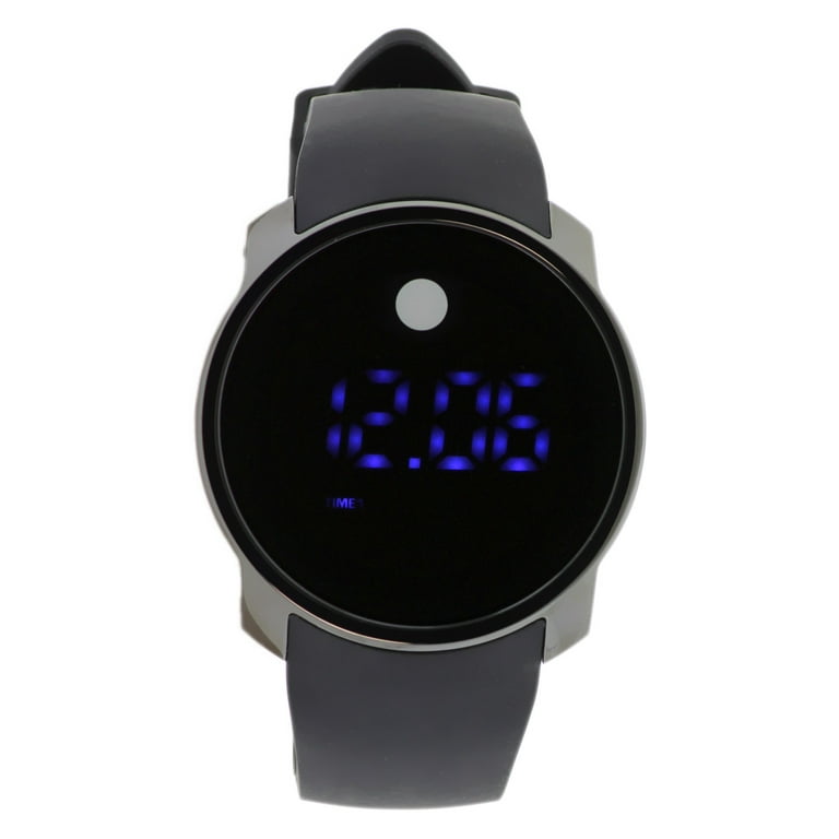 Movado Bold Touch Screen Digital Dual Time Black Silicone Men s Watch 3600144