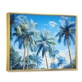 thumbnail image 2 of Designart "Blue Palms Trees Euphony" Floral Floater Framed Canvas Wall Art, 2 of 7