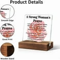 thumbnail image 3 of A Strong Woman's Prayer Office Decor Sign, Acrylic Serenity Prayer Desk Plaque, Inspirational Quotes Gifts for Mom Sister BFF, Christian Faith Gifts for Women Coworker, Mother Birthday Gifts, 3 of 5