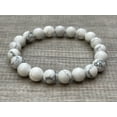 thumbnail image 2 of White Howlite Crystal Bead Bracelet 8mm, Wholesale Genuine White Howlite Stretch Gemstone Bracelet, Gift for Men & Women (10), 2 of 9