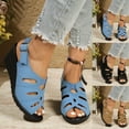 thumbnail image 7 of CQONEPT Women's Wedge Sandals Summer: Closed Toe Sandals for Women Platform Dressy Wedge Sky Blue Size 9, 7 of 7