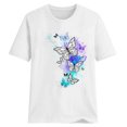 thumbnail image 3 of Gibobby Camisetas Mujer Baratas Manga Corta Mujer Top Butterfly imprimir O cuello manga corta suelto Casual Top(Blanco,XL), 3 of 4