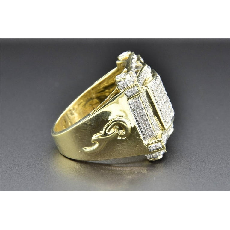 calee logo diamond cut pinky ring シルバー Men's Hip Hop 3D STAR Solid 14k Gold & 925 Silver Diamond