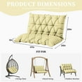 thumbnail image 3 of Snubbull Swing Replacement Cushion, Outside Bench Cushion with Backrest, 1-2 Seater Cushion with 6 Ties for Outdoor Furniture, 47 x 40 x 5 inches Porch SwingCushion Garden Bench, Light Yellow, 3 of 7