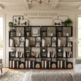 thumbnail image 3 of Manxile 4-Tier S-Shaped Bookshelf  Geometric Wooden Bookcase  for Living Room Home Office, Black, 3 of 6