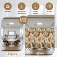 thumbnail image 5 of Floral Window Privacy Film, Modern Abstract Art Farmhouse Static Cling UV Sun Blocking Heat Control Window Tint Day and Night, Non-Adhesive Reusable One Way Windows Privacy Cover 35.4''x78.7'', 5 of 7