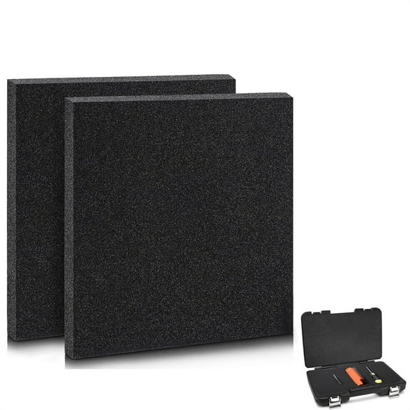 Triani 2Pcs Polyurethane Foam Sheet 16 x 12 x 1.5 Inch Cuttable Tool Box Case Inserts Tool Box Pads Cuttable Foam Inserts for Gun Cases Padding Storage Organizer