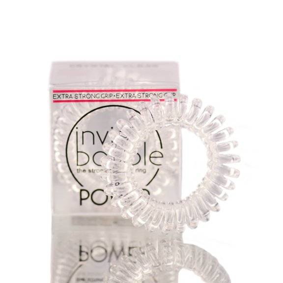 Option : Clear , Invisibobble 'Power' Hair Ring Hair - Pack of 2 w/ Sleekshop Teasing Comb
