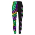 thumbnail image 4 of lcziwo Lightning Sales Today, High Waisted Leggings for Women 2025 Mardi Gras Printed Tight Leggings Casual Butt Lifting Tummy Control Yoga Pants Multicolor S, 4 of 5