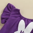 thumbnail image 4 of Combinaison une-Pièce pour Nouveau-Née Fille « My First Easter » Imprimé Bunny, Barboteuse, Short, Tenue d'Été, Violet, 4 of 6