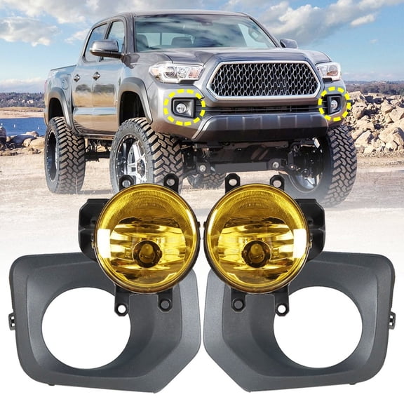 Pair of Fog Light Lamps Kit Fit for Toyota Tacoma 2016-2021
